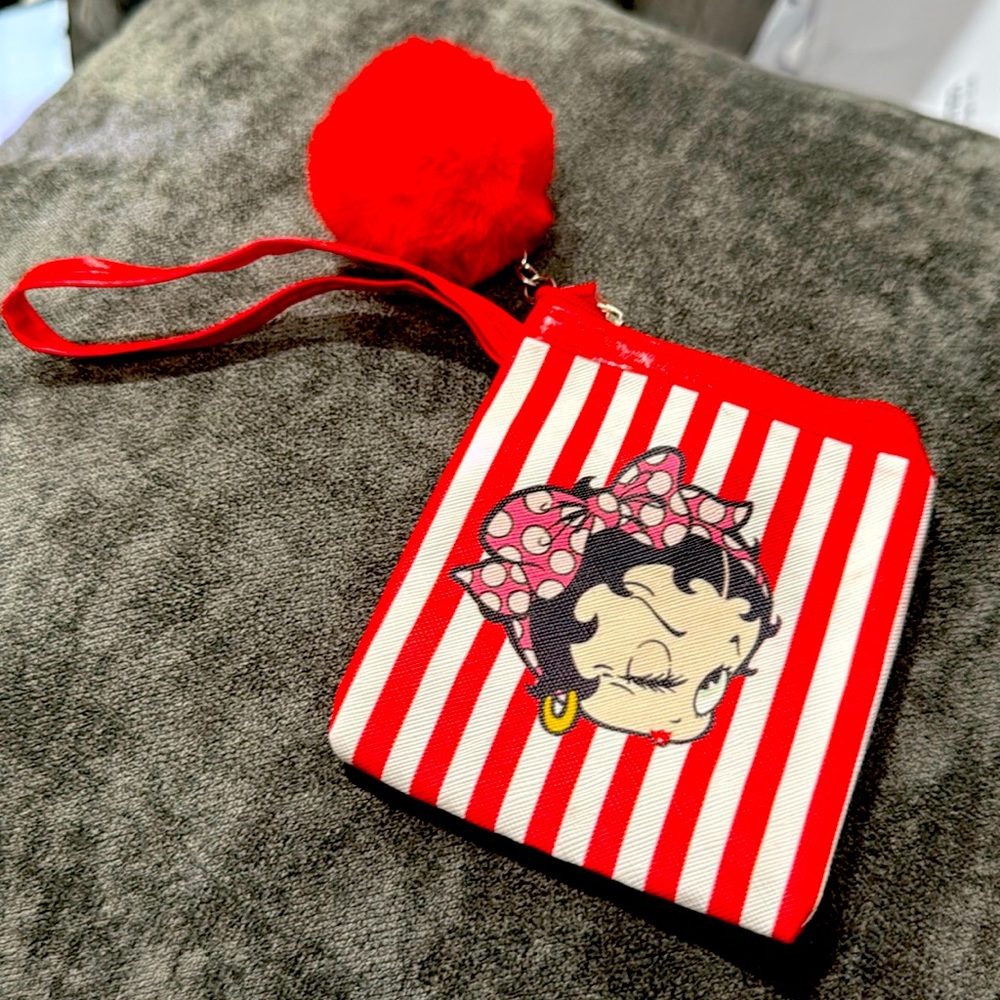 Pink Betty Boop Cartoon Character Wristlet